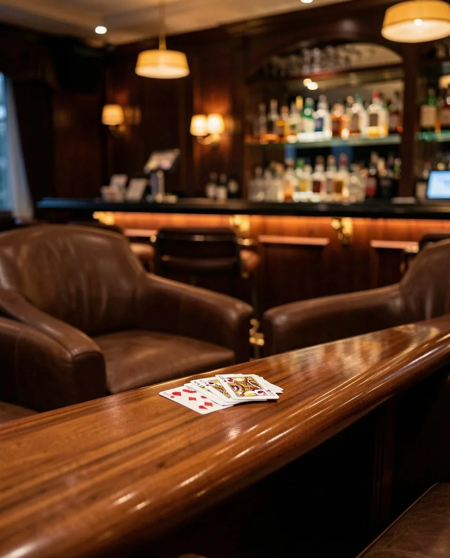 Poker table in the Play Lounge club room